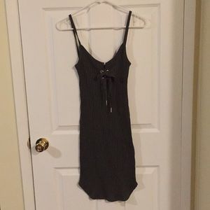 Dark green bodycon knit dress